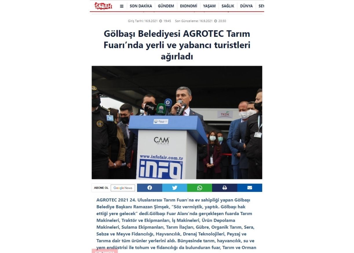 GÖLBAŞI BELEDİYESİ AGROTEC TARIM FUARI'NDA YERLİ VE YABANCI TURİSTLERİ AĞIRLADI
